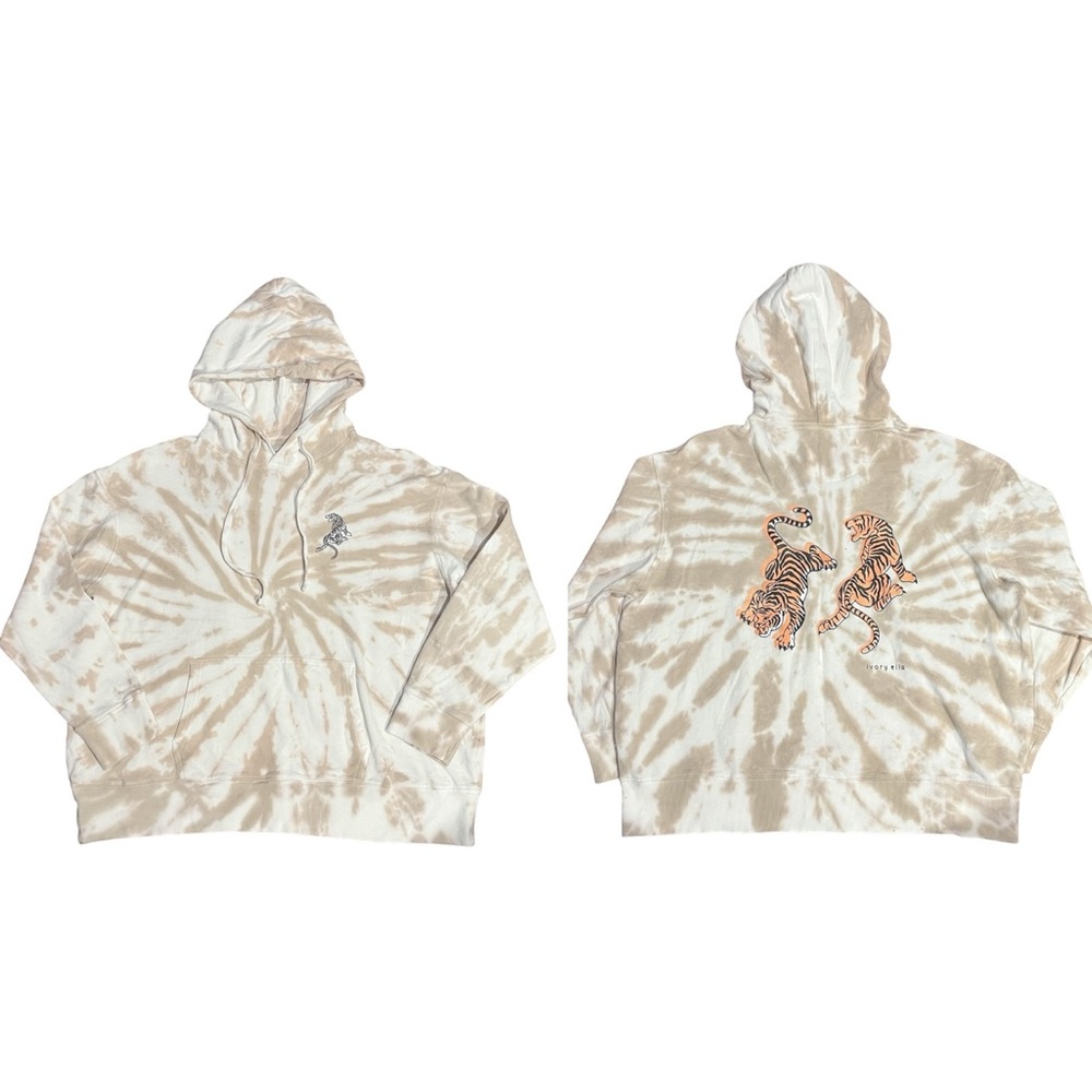 Ivory Ella Tie Dyed Tiger Hoodie